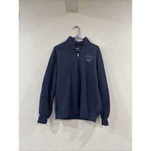 Nike Pullover Navy 1/4 Zip Swoosh Long Sleeve Fleece Sweatshirt Men's Medium